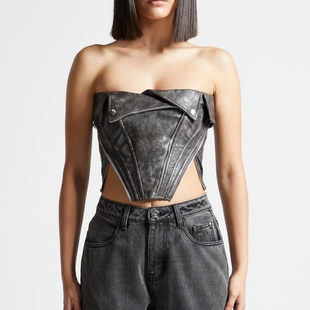 Manière De Voir Vintage Vegan Leather Biker Corset
Size US 6/ UK 10 NWT